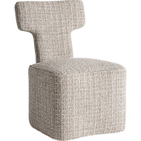 Chaise contemporaine en chenille beige - beige chiné (1/5)