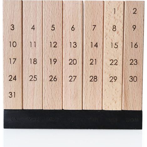 Calendario perpetuo da scrivania in legno FSC con magneti
