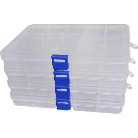 2 boîtes de rangement empilables XL (345 x 249 x 50 mm) - Idéales pour les petites vis et autres petites pièces (1/4)