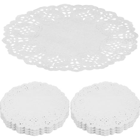 Napperons en papier absorbant l'huile pour la cuisson, 140 feuilles rondes blanches, pour le service des aliments (1/5)
