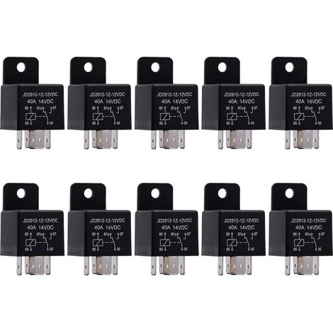 10 Pièces Relais 12V 40A 5 Broches Spdt, Modèle No .: JD2912-1Z-12VDC 40A 14VDC, Contacteur relais commutateur Power, Auto Commutateurs, Relais voiture (1/5)