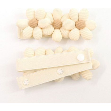 Nœuds de rideaux - 1 paire - Nœuds décoratifs à fleurs - Polyester + Coton - Fleurs sans perforation - Nœuds décoratifs (1/4)