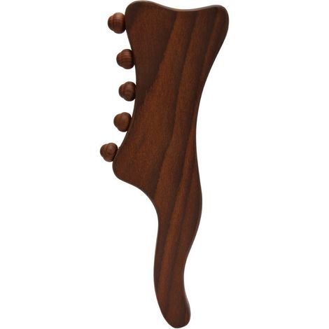 Bâton de Gua Sha en Bois de Hêtre Naturel, 5 Points de Massage pour le Dos, Cou et Épaules, Stimulation de la Circulation (1/5)