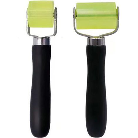 Lot de 2 rouleaux de pressage, rouleau de pression, rouleau de pression, rouleau de pression manuelle, rouleau en caoutchouc, rouleau en silicone pour colle de bordure, rouleau de pressage pour (1/5)