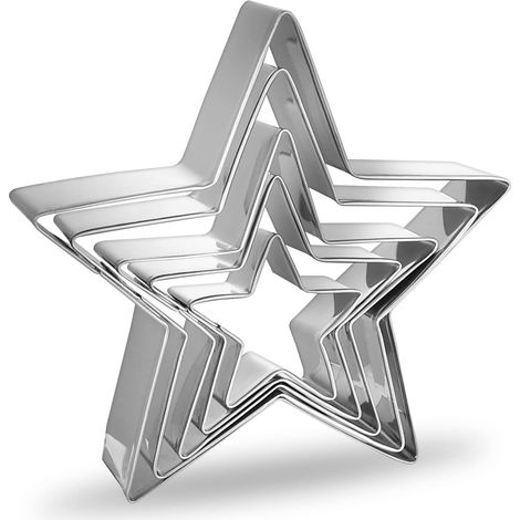 Lot de 5 emporte-pièces en forme d'étoile en acier inoxydable à cinq branches en forme d'étoile pour enfants, Noël, vacances, fête d'anniversaire (1/5)