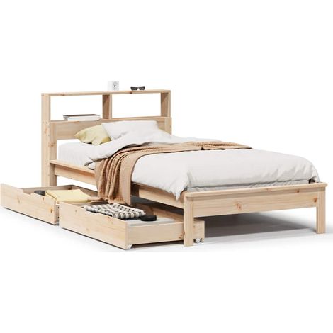 Maison Exclusive - Lit bibliothèque sans matelas 75x190 cm bois de pin massif