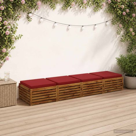vidaXL 4-Piece Seat Cushions SOEST 4 pcs 100% Polyester Wine Red (1/5)
