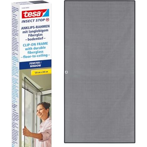 tesa Insect Stop Clip On mosquitera antracita 2,4x1,2m