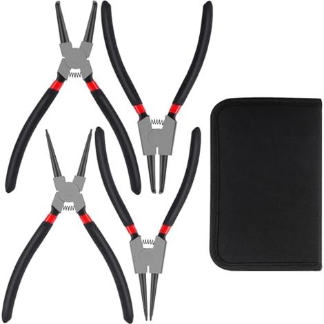 [MAI USATO]Set di 4 pinze per anelli elastici esterni e interni con custodia, molle resistenti e manici antiscivolo (1/5)