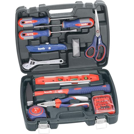kwb Werkzeugkoffer aus robustem Hartkunststoff inkl. 40-tlg. hochwertigem Werkzeug-Set als perfekte Grundausstattung für den Haushalt, die Werkstatt oder den mobilen Einsatz (1/5)