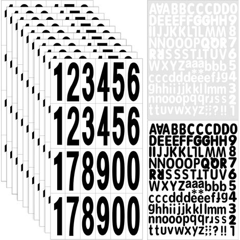 240 Pièces 75mm Chiffres Adhesifs Autocollant Chiffre Sticker Numero de Maison Exterieur Adhesif 0-9 Noirs Numéro Chiffre Boite aux Lettres Exterieure Numérotés avec 2 Feuilles Lettre Autocollantes (1/5)
