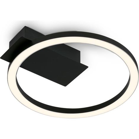 Plafonnier LED moderne 210x200x45mm rond 5W 500lm 3000K lumière blanche chaude noir lampe plafond salon chambre cuisine couloir design moderne
