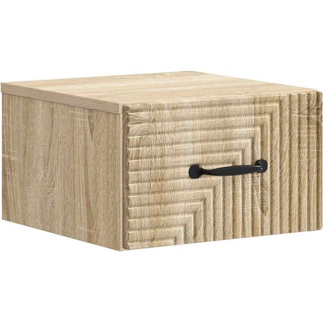 Mobiletto da notte a muro Rovere Sonoma 34,5 x 33 x 20 cm vidaXL