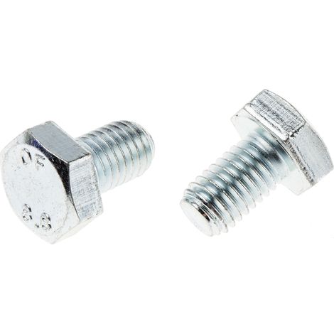 Vis à tête hexagonale, Acier Passivé, zinc, M10 x 16mm ( Prix pour Sachet de 50 )