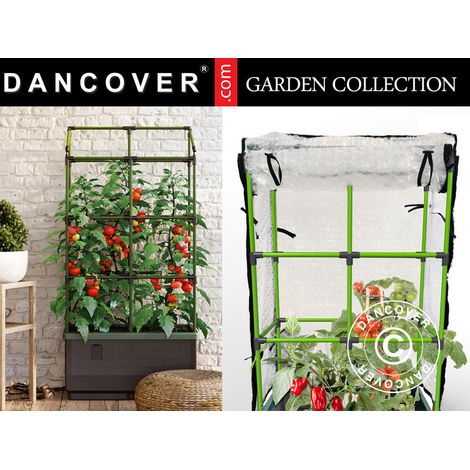 Planter box CityJungle incl. winter cover, self-watering box, 62x33x128 cm, Anthracite - Dancover (1/2)
