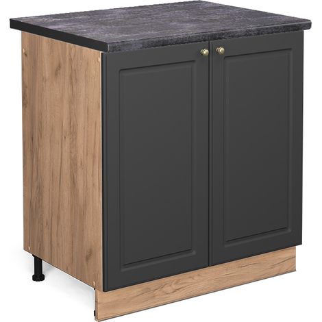 Mobile lavello cucina Fame-Line, Antracite-oro, 80 cm , PL Antracite, Vicco