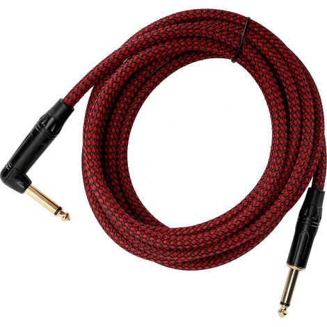 Câble audio pour ampli guitare électrique JORINDO, câble 6,35 mm, tête plaquée or et gaine noire, référence JD6217 (1/5)