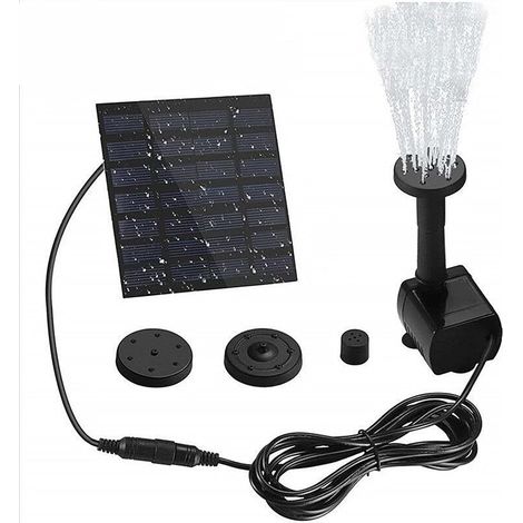 Vtizikl Fontaine solaire - Pompe solaire pour bain d'oiseaux - Fontaine solaire flottante sur pied avec panneau - Fontaine à eau solaire de 1,2 W pour décoration de jardin, étang et piscine (1/5)