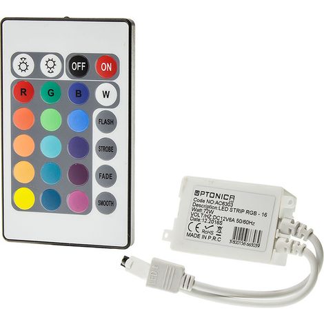 Contrôleur LED RGB - Télécommande 16 Touches - 72W - 12V - Compact