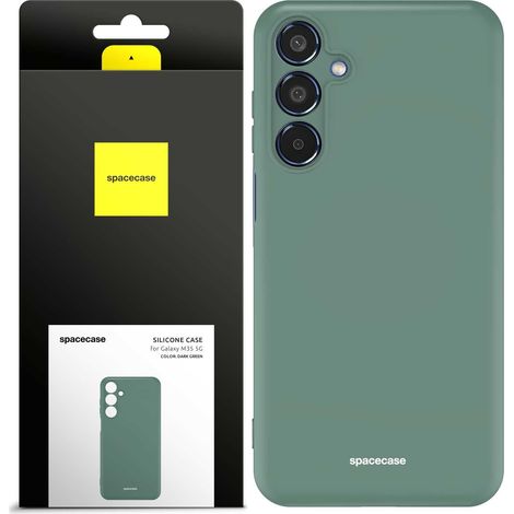 Custodia in silicone Spacecase per Galaxy M35 5G, verde scuro (1/5)