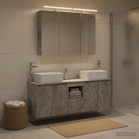 vidaXL Juego de Muebles de Baño 4 uds. Gris Hormigón (1/5)