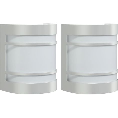 Outdoor Wall Lights 2pcs Silver Stainless Steel vidaXL