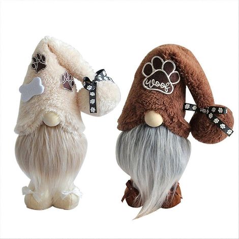 Décoration de plateau à étages faite main avec des pattes de gnomes en forme de chiot (1/5)