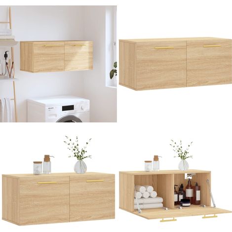 Wandschrank Sonoma-Eiche 80x36,5x35 cm Holzwerkstoff - Holzwerkstoff - Sonoma-Eiche (1/5)