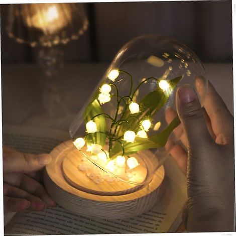 Kit de veilleuse DIY lampe muguet, veilleuse fleur à piles, décoration de bureau/chambre avec fleurs artificielles (1/4)