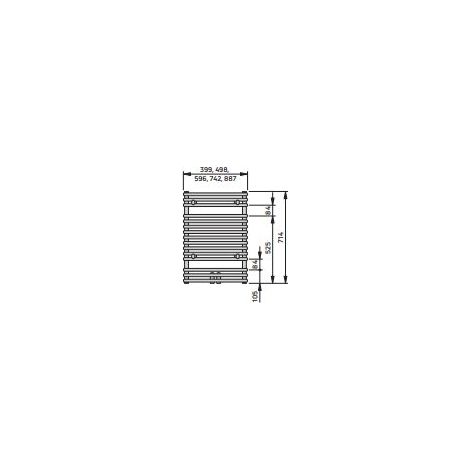 VONO-DION-M Badhk. gebogen H 700 Bl 500 BH 714x111x500mm weiß Mittenanschluss