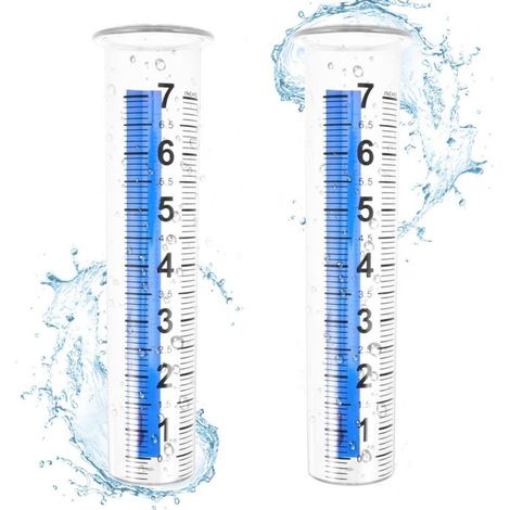 Pluviomètre transparent de 8 capacités, avec de grands chiffres, résistant aux fissures, pour jardin et pelouse, 2 pièces