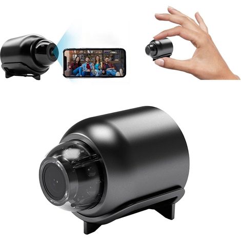 Mini caméra WiFi HD 1080p - avec vision nocturne, détection de mouvement, surveillance à distance, caméra de surveillance micro grand angle 160° (1 pièce) (1/5)