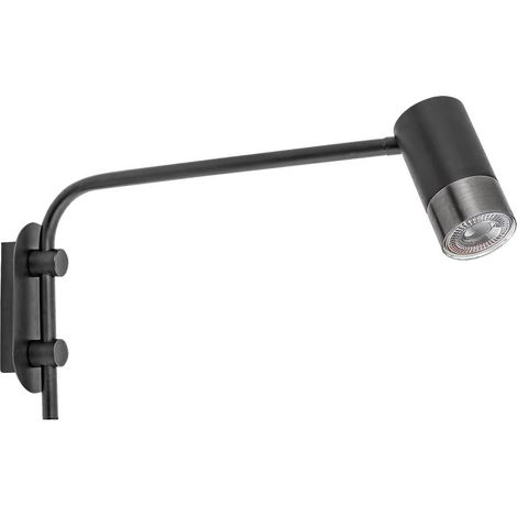 Lampada da parete Zircone Black Champagne GU10 1x Max 5W L: 38 cm B: 6 cm H: 25cm Ø5.2cm con interruttore via cavo (1/4)