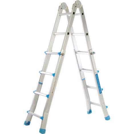 scala multiposizione in alluminio easy system 4+4 gradini