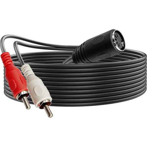 1,5m Câble D'extension Audio DIN 5 Broches vers 2 RCA, Din 5 Broches vers Rca Femelle, Adapté aux Lecteurs CD,Lecteurs DVD, Magnétoscopes et Platines Vinyles (4,9 pieds) (1/5)
