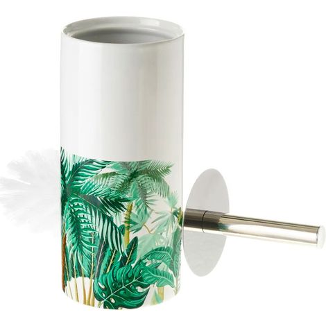 Brosse WC céramique feuillage tropical (1/4)