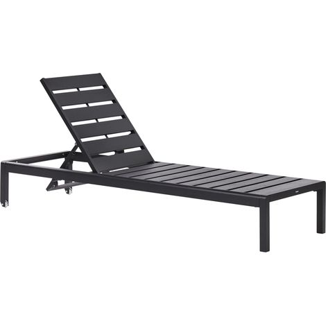 Lettino da Giardino con Struttura in Alluminio Nero Nardo
