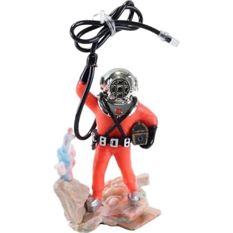 Décoration d'aquarium Plongeur avec Tuyau d'air pour Effet Bulle, décoration d'aquarium, scène sous-Marine réaliste pour Aquariums d'eau Douce et d'eau salée (1/5)
