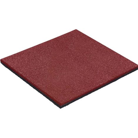 Dalle caoutchouc 50x50cm pour terrain de jeu – Surface d'absorption anti-choc jusqu'à 1m – Caoutchouc 100% recyclé – Conforme EN 1177 – KBT (1/4)