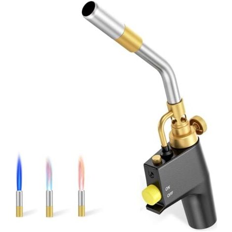 Chalumeau propane MAPP avec flamme réglable – Soudage tuyaux cuivre jusqu'à 1,9 cm – Conception ergonomique avec verrouillage de sécurité