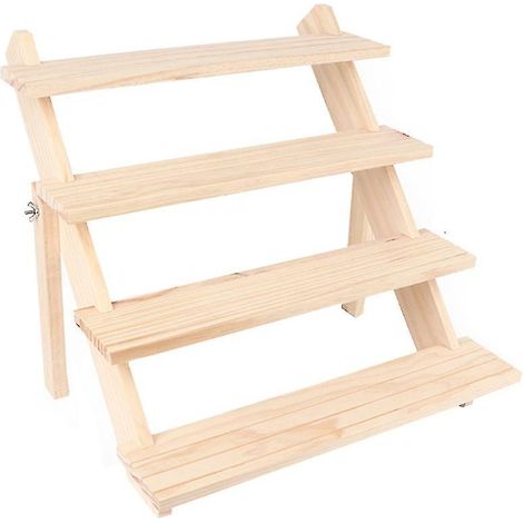 Multifunktionaler Aufbewahrungsständer aus Holz für Kosmetik und Schmuck, vierstufiges Tischregal. (1/5)