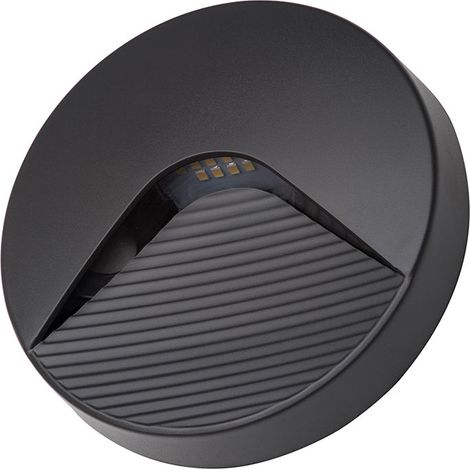 Litecraft Wall Light Outdoor Round Surface Mount 2 Watt LED Fitting - Anthracite (1/5)