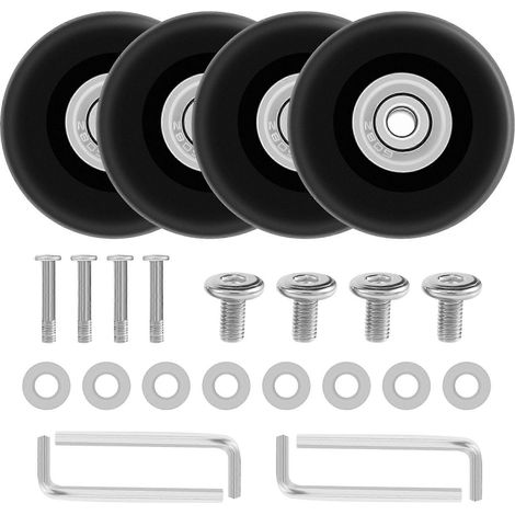 Roues et essieux de rechange pour valises, diamètre extérieur 50 mm, 4 jeux inclus, outil de réparation de luxe (1/4)