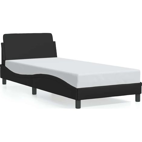 Lit Adulte Lit Contemporain Cadre de lit - noir 90x190 cm similicuir fr27155 (1/5)