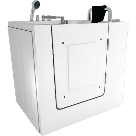 Sitzwanne Whirlpool Badewanne mit Tür S02WP-TH-C-R 100x78cm (1/5)