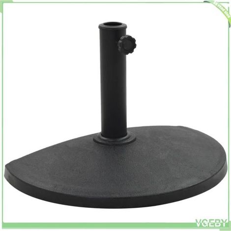 Socle demi-rond de parasol - FAFEICY - 45198 - Polyrésine - 9 kg - Noir (1/5)