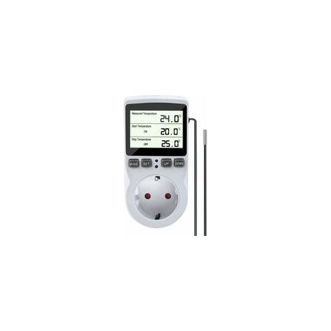 Enchufe termostático, enchufe digital programable con sonda, enchufe con temporizador digital, temporizador digital programable, enchufe termostático para calefacción de invernaderos y acuarios WH58EU