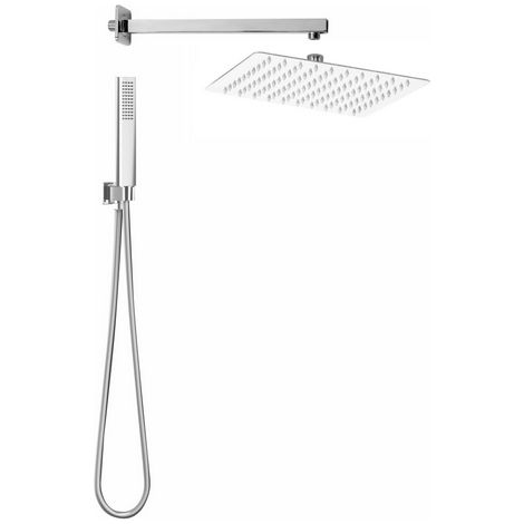 Kit soffione doccia quadrato slim top line Cromo LucidoMETAF