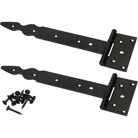 Lot de 2 crochets en forme de croix avec charnière en T, longueur 250 mm pour fixation murale et rangement (1/5)
