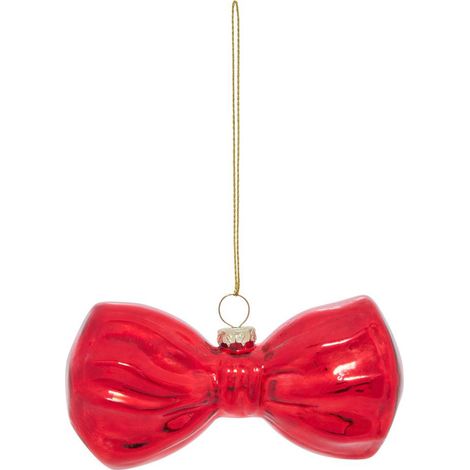 Decorazione da appendere all'albero di natale a forma di nodo, in vetro rosso, 9 cm - Feeric lights & christmas (1/2)